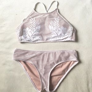 Cream, Lace, Mesh, Bikini, Bathing Suit, Target